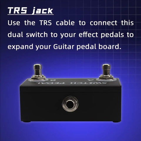 Dual Latching Footswitch Pedal For Guitar Amp With TRS Cable Two Tap Switches A And B for easy channel changes on stage