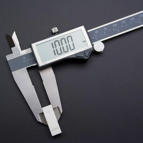 IP54 Rated Digital Caliper With Inch, Metric, And Fraction Conversion, 0-12 Inches (300mm), Stainless Steel, Large LCD Screen