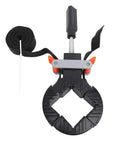 Heavy Duty Strap Clamp With Four Detachable Corners And Slick Quick Adjust Lever For Top Shelf Woodworking Picture Frames Cabinets Drawer Assembly 13Ft Nylon Webbing Tool with adjustable clamp and nylon strap.