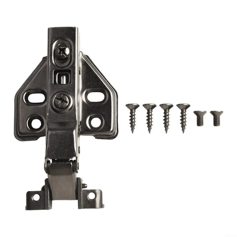 Quiet Close Glass Door Hinge With Hydraulic Dampening System in black steel and screws for kitchen cabinets