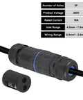 IP68 Waterproof 4 Pack Connectors For Outdoor Use 2 Way 2 Pin Junction Box Electrical Cable Connector 3.5-6.5mm Wire Range