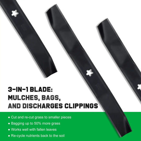 Mulching Blades For Craftsman 42 Inch Riding Lawn Mower LT1000 LT2000 5 Point Star Mounting Pattern Replacement 422719 134149