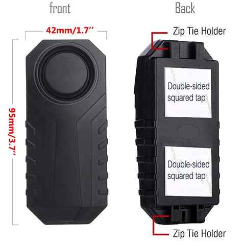 Three Pack Wireless Bike Alarm Anti Theft Burglar Sensor With 113dB Loud Siren IP65 Waterproof Vibration Displacement Detection Reduces False Alarms Ideal For Motorcycle Scooter Bicycle Trailer Car And Electric Bike black sensor, 95mm x 42mm