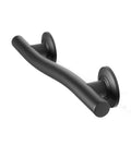 36 Inch Designer Wave Shaped Shower Grab Bar In Matte Black, Dope Modern Bath Safety Rail With One And One Quarter Inch Diameter