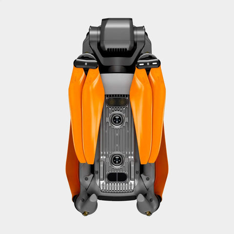 Top view of folded Stealth Propellers For DJI Mavic 3 Series Orange 4 Pack Low Noise Up To 2 dB Reduction And 37 Percent Sound Power Reduction