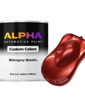 Pro Grade Mahogany Metallic Basecoat And Midcoat Paint in a Solid Gallon Dead Ready to Spray with Quality Reducer and color sample.
