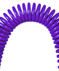 Close-up of purple polyurethane recoil air hose for air compressors one quarter inch inner diameter by twenty five feet coiled design.