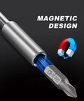 Magnetic 31-Piece Quarter Inch Bit Driver Set With Nut Driver And Magnetic Bit Holder, magnetic design illustration, CR-V steel