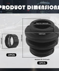 Caliper Pin Boot Kit 4 Piece With O Rings, Brake Caliper Slide Pins And Bushing Set dimensions with sizes visible.