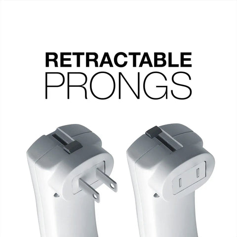 Auto On LED Flashlights Rechargeable For Home Power Outages with retractable plug prongs for compact storage and convenience
