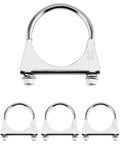 Four Beefy Heavy Duty Zinc Plated Carbon Steel U Bolt Clamp 2.5 Inch OD, 4 Pack For Exhaust, Muffler And Gate