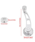 Universal Billet Aluminum Window Crank Handle Winder Replacement For Car And Wagon Doors Silver Finish Dimensions Shown