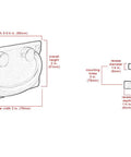 Technical diagram of Mission Drawer Pull 3 Inch (76mm) Barcelona Pewter Finish with measurements and installation details.