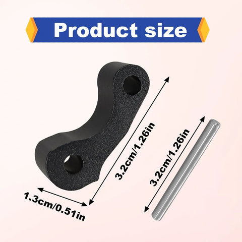 Rear Window Latch Hinge Pivot Replacement Kit for Toyota Tacoma First Gen Tundra Xtracab 1995 to 2004 and 2000 to 2006 Black Two Pack CNC Billet Aluminum Anti Corrosion Superior Fit, with size dimensions