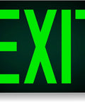 Photoluminescent Exit Sign Green Aluminum Frameless 50 Foot Glow No Expiration Date UL 924 UL Listed IBC NFPA 101 Code Compliant