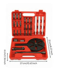 Heavy Duty Inner Bearing Extractor Three Jaw Puller Removal Tool Kit in red case, 27 cm wide, carbon steel parts