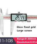Digital Caliper 0.01mm, Stainless Steel, 0-150/200/300mm with large screen displaying 26.44mm measurement.