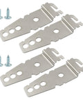 Heavy Duty Dishwasher Mounting Bracket Kit Includes Two Rock Solid Brackets Plus Stainless Screws for secure installation and leveling.