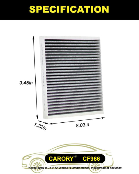 Cabin Air Filter With Activated Carbon For Chevy GMC Cadillac Buick SUVs And Trucks Direct Fit Silverado Sierra Equinox Acadia