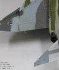 Top view of 1/72 Luftwaffe F-4F Fighter JG71 Richthofen Hangar-Ready DIY Unpainted Plastic Model Kit FX06 showing soft wings.