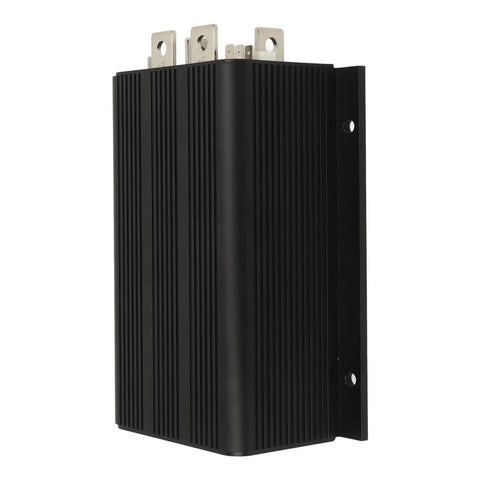 Premium Golf Cart Controller And Dc Motor Speed Unit Compatible With Ezgo 1991 To 1996, black aluminum casing with connectors.
