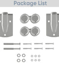 Exterior Sliding Door Hangers and Box Rail Barn Door Hardware Kit in Silver for Outdoor Use, Heavy-Duty Track System Supports