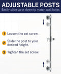 Solid Metal 27.5 Inch Shower Slide Bar Set With Handheld Shower Head And Hose Chrome Finish adjustable posts installation