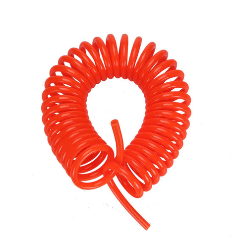 Hella Durable TPU Coil Air Hose For Air Compressor And Pump, 12 meter coiled orange pneumatic tube, ideal for smooth airflow.