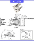 Stainless Steel Dual Axis Torque Hinge With 360 Degree Rotation, Adjustable Damping, And Reciprocating Torque technical diagram