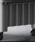 Heavy Duty Commercial Portable Evaporative Swamp Cooler With Beast Mode Cooling Power For Warehouses Workshops And Patios Mobile Water Mist Fan, close-up of wheels and base.