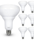 Soft White 2700K Dimmable LED BR40 Flood Bulbs 65W Equivalent 850 Lumens E26 Base Damp Rated UL Listed Recessed Can Lighting 6 Pack
