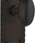 Craftsman Door Plate With Homestead Knob Privacy Set, Oil Rubbed Bronze Finish, Solid Brass Hardware, Vintage Revival Style