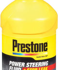 Power Steering Fluid With Stop Leak For 50K Mile Life Anti Wear Protection Leak Prevention And Squeal Guard in yellow bottle