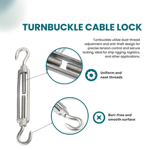 Heavy Duty Stainless Steel Cooler Security Kit For Boats And Trailers With Anti Theft Lock Brackets, Retractable Cables, And Turnbuckles - 2 Pack, Fits Yeti And RTIC Tundra Coolers