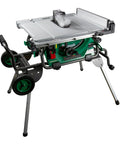 Beast Mode 10 Inch Table Saw With 15 Amp Motor For Precision Cuts And Large 28 3 Quarter By 22 Inch Table With Best In Class Rip Capacity Pro Level Power And Durable Fold And Roll Stand With Adjustable Feet Model C10RJS showing foldable stand