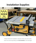 Zero Clearance Table Saw Insert For DeWalt DWE7491RS with tight fit installed on yellow table saw in workshop setting