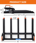 Dimensions of Heavy Duty Beefy Clamp On Debris Forks With Five Fork Tines For 48 Inch Bucket Pallet Attachments Capable Of 2500 Lbs