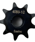 Top Grade ANSI 40 Roller Chain Sprocket, Type B, 1/2 Inch Bore, 9 Teeth, Hardened 1045 Carbon Steel, detailed view.