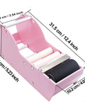Solid Water Activated Gummed Kraft Paper Tape Dispenser Featuring Easy 3 Inch Side Loading Threader, pink color, dimensions shown