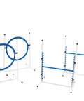 Backyard Dog Agility Jump Set 4 Pack With Two Adjustable Bar Jumps And Two Breakaway Tire Jumps for safe and fun training setup