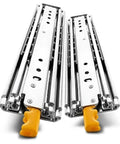 Heavy Duty Drawer Slides 1 Pair Sliding Door Hardware With Built Tough Ultra Quiet Glide Full Extension Ball Bearing Rails Rust Resistant Electroplated And Powder Coated Finish For Cabinets, pair