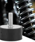 4 Pack Vibration Rubber Bobbin Mount Isolators With M8x23 Thread For Automotive Machinery Fitness Equipment Electronic Instruments Generators Motors Power Tools VE40x20 Durable Anti Vibration Isolators For Noise Reduction And Longevity., rubber mount with threaded stud shown against spring suspension