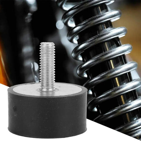 4 Pack Vibration Rubber Bobbin Mount Isolators With M8x23 Thread For Automotive Machinery Fitness Equipment Electronic Instruments Generators Motors Power Tools VE40x20 Durable Anti Vibration Isolators For Noise Reduction And Longevity., rubber mount with threaded stud shown against spring suspension