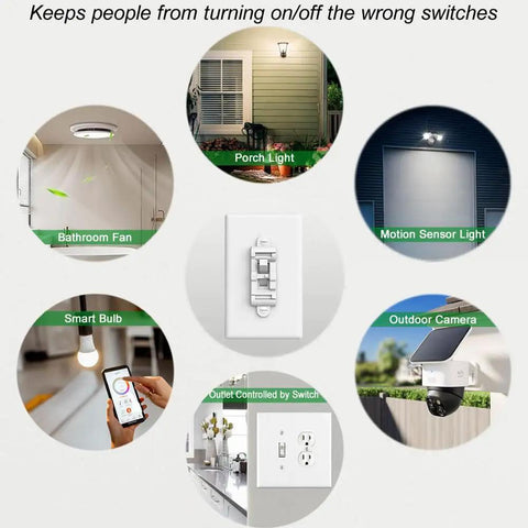 Ultra Thin Light Switch Guard Cover Set Of Four Kid Proof Switch Plate Lock To Prevent Accidental On And Off illustration