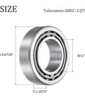 Beefy Tapered Roller Bearing Cone And Cup Set 2 Inch Bore 3.6718 Inch OD 1.1875 Inch Thick Chrome Steel ABEC 5 High Load Capacity