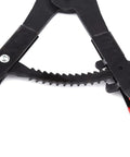 Close-up of Heavy Duty 16 Inch Circlip Pliers Set 2 Pack Internal and External Snap Ring Pliers with black oxide finish and PVC handles