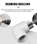 Heavy Duty Tungsten Carbide Step Drill Set For Ppr And Tpr Pipe Rupture Repair With Chamfer Bracket Plus Pagoda Bit 3 Piece Kit Fits Hand Drills Like A Champ, pipe drilling close-up