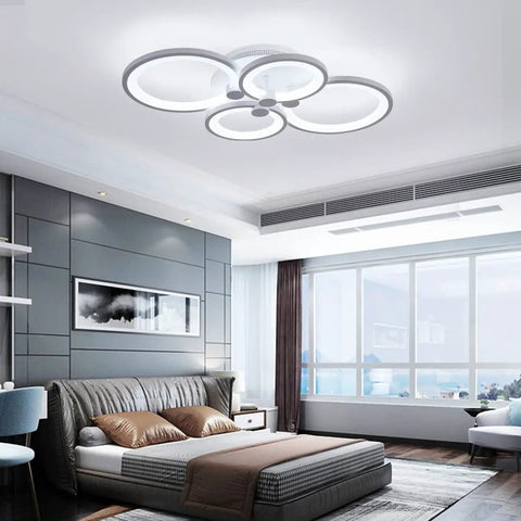 Modern Metal And Acrylic LED Flush Mount Ceiling Light With 56W Power, 3000K To 6500K CCT, Room Filling Lighting For Living Room Kitchen Bedroom Dining, 24 Inch Diameter, Easy Mount Fixture, Not Compatible With Dimmer Switch