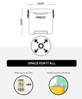 Diagram of Strapped Picnic Style 11 Quart Cooler With Adjustable Crossbody Strap For Hands Free Carry And Lid Locks Spill Proof Design