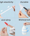 Demonstrating features of Bulk Latex Finger Cots 300 Pcs Per Case Medium Size Rubber Finger Tips Sleeves For Tattooing Beauty Nails
